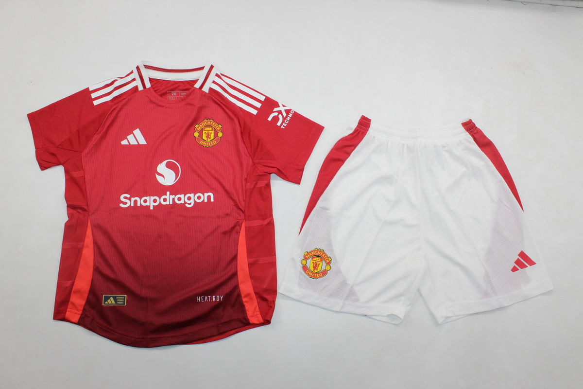 Kids-Manchester Utd 24/25 Home Soccer Jersey(Player)